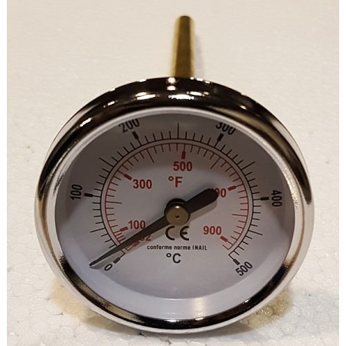 Termometro per forno forni fumi 120° c Ø 80 mm con gambo posteriore l 5